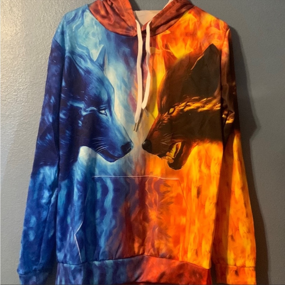 New vibrant wolf hoodies ❤️
